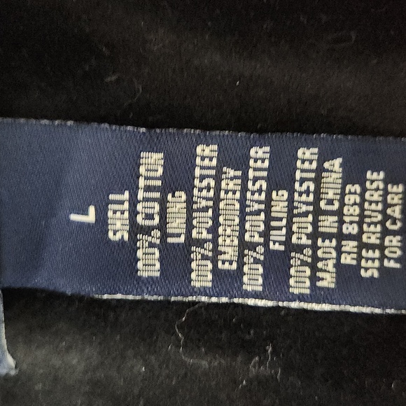 Black velvet quilted old English Style Winter Jacket. Full Zip Down Whimsigoth - Picture 10 of 13